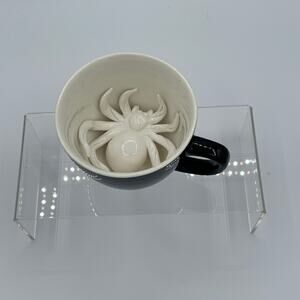 Creature Cup Coffee Mug w/ 3D Spider Black & White Gift Halloween